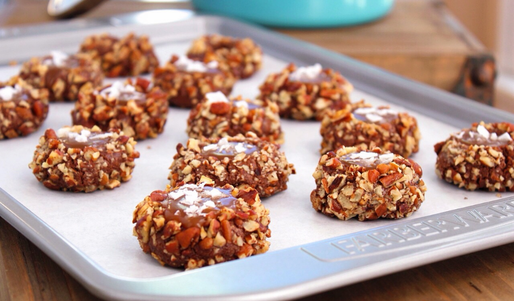 Turtle Thumbprint Cookies
