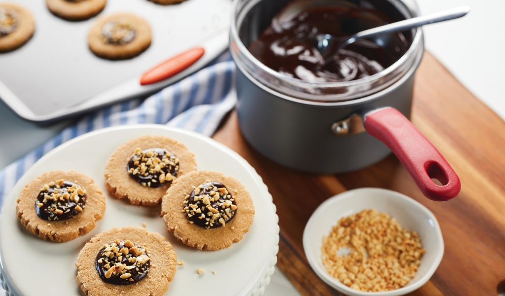 Ganache Topped Peanut Butter Cookies