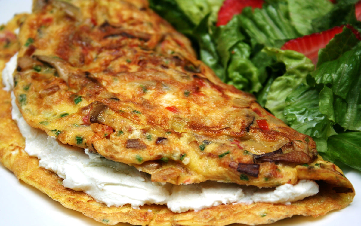 Wild Mushroom, Leek & Goat Cheese Omelet