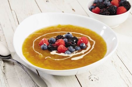 Fruit Soup with Fresh Fruit Salad & Silky-Smooth Cashew Sauce