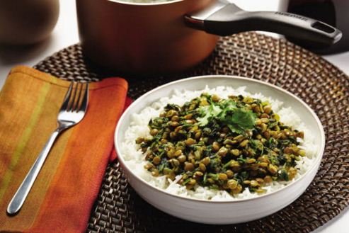 Curried Lentils & Spinach