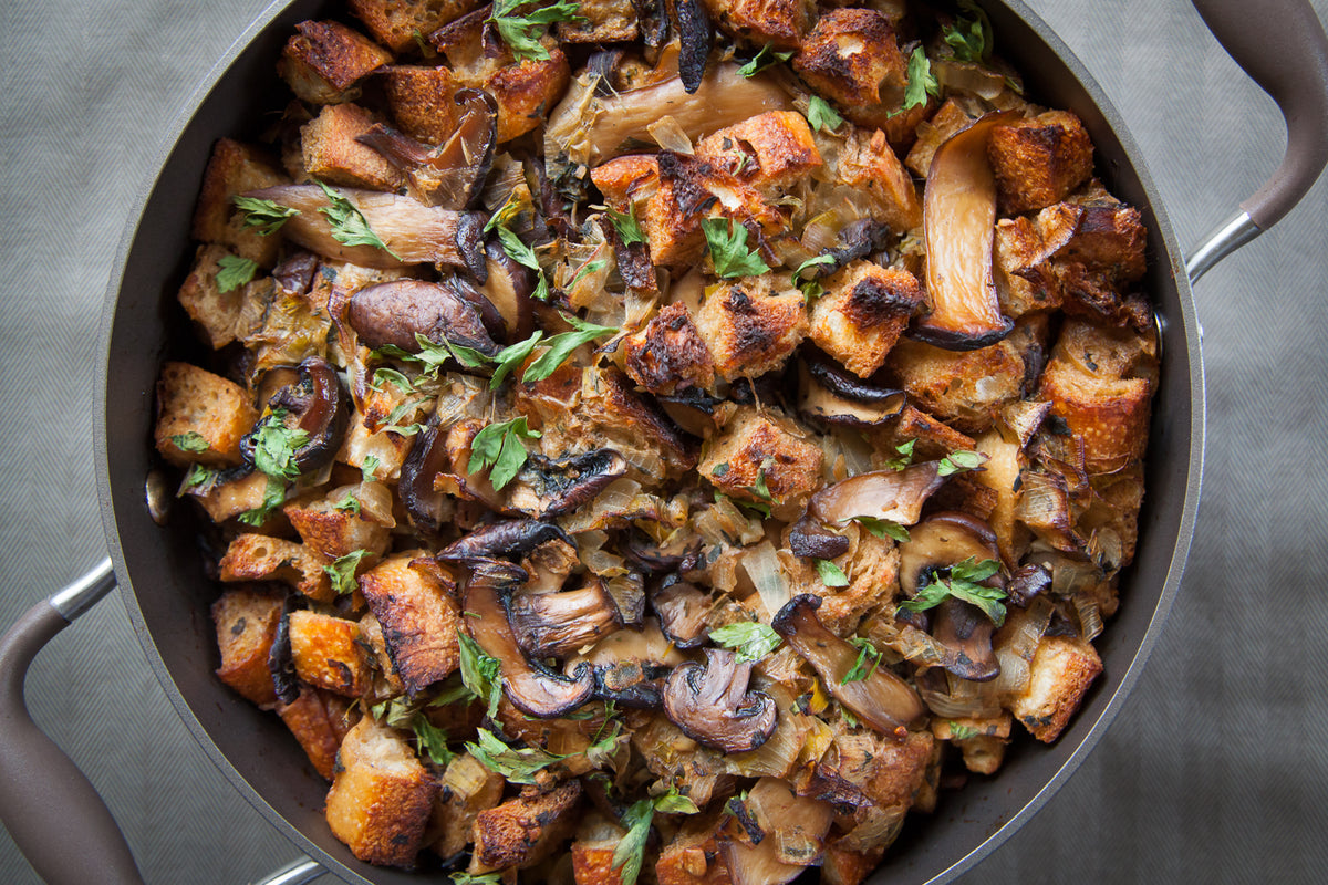 Wild Mushroom and Leek Sourdough Stuffing