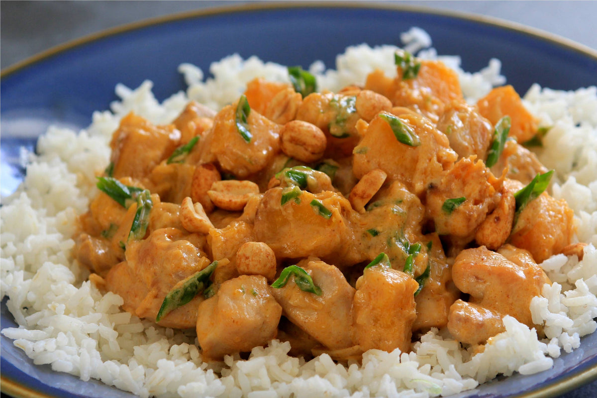 Coconut Curry Pumpkin and Chicken over Basmati Rice