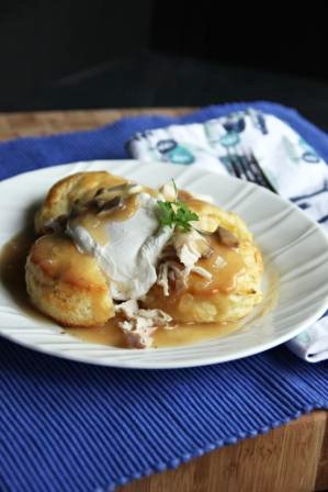 Buttermilk Turkey Gravy over Mashed Potato Biscuits