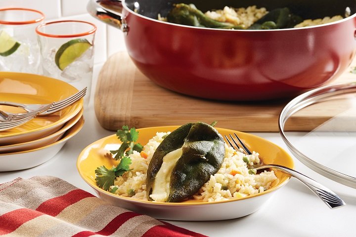 One-Pot Chiles Rellenos with Rice