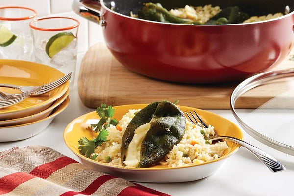 One-Pot Chiles Rellenos with Rice