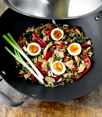 Chicken and Egg with Black Bean Sauce Stir-Fry