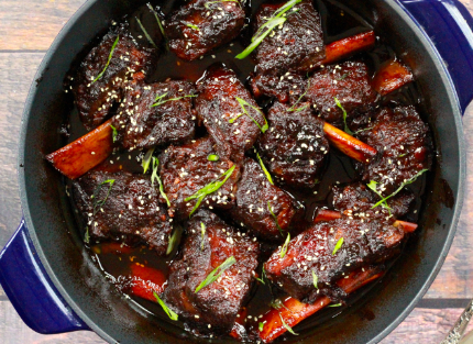 Chili-Plum Glazed Sesame Short Ribs