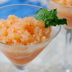 Peach-Prosecco Granita
