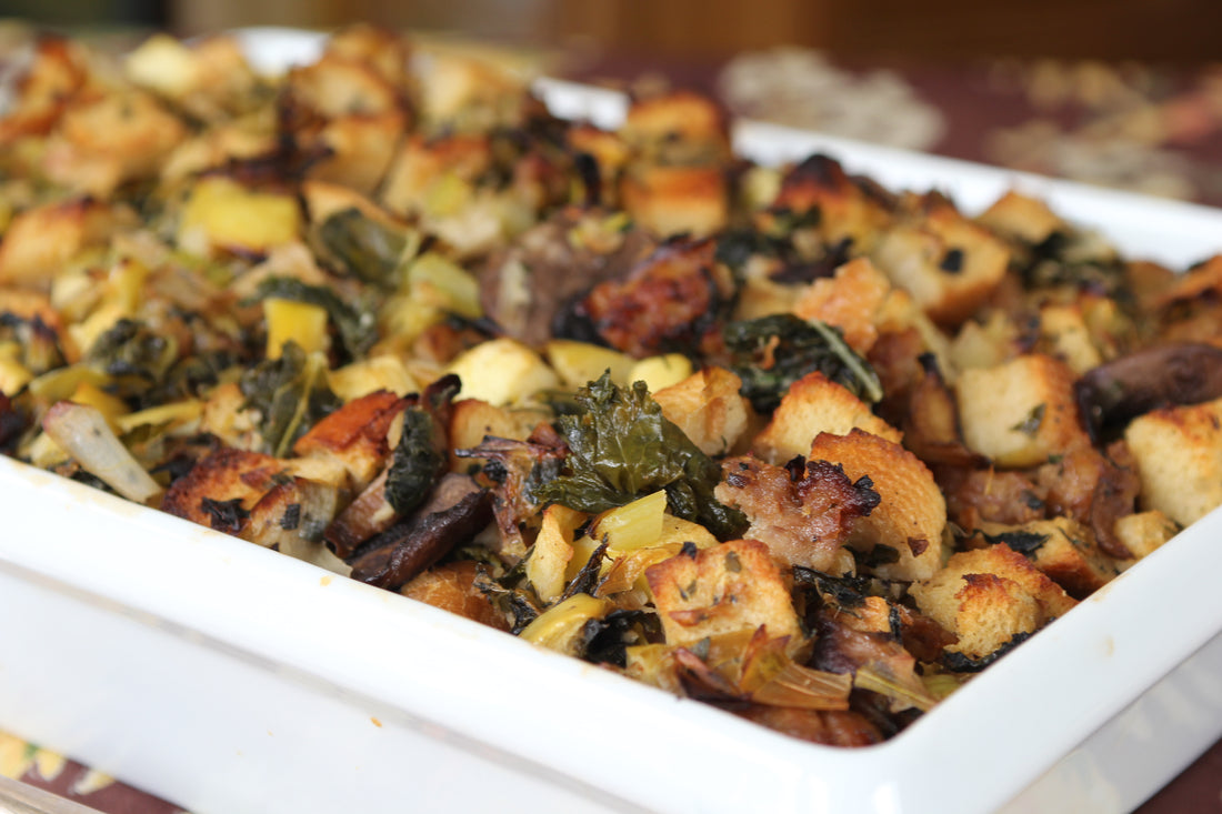 Wild Mushroom, Sausage, Apple and Kale Stuffing