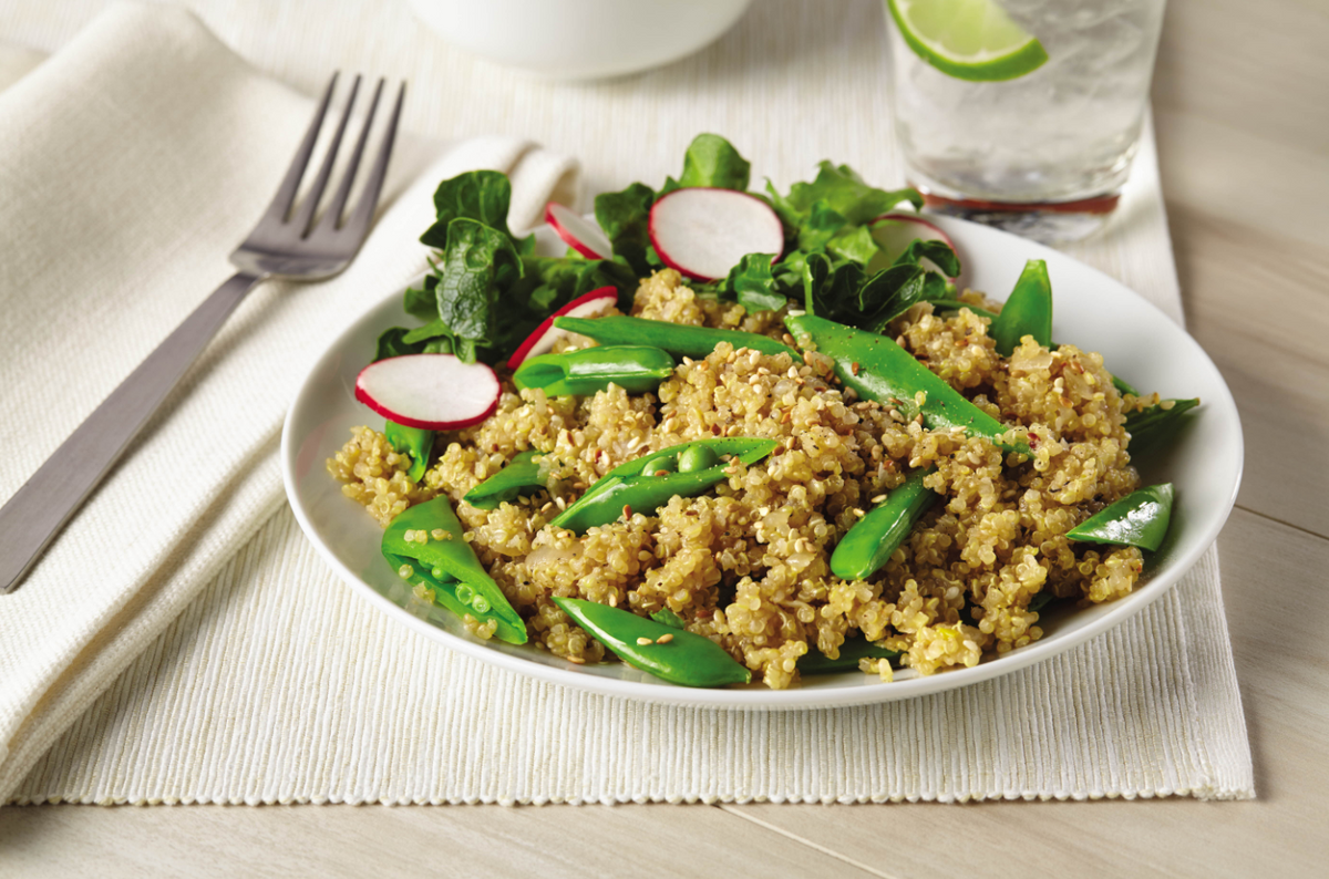 Quinoa with Snow Peas, Sesame and Ginger