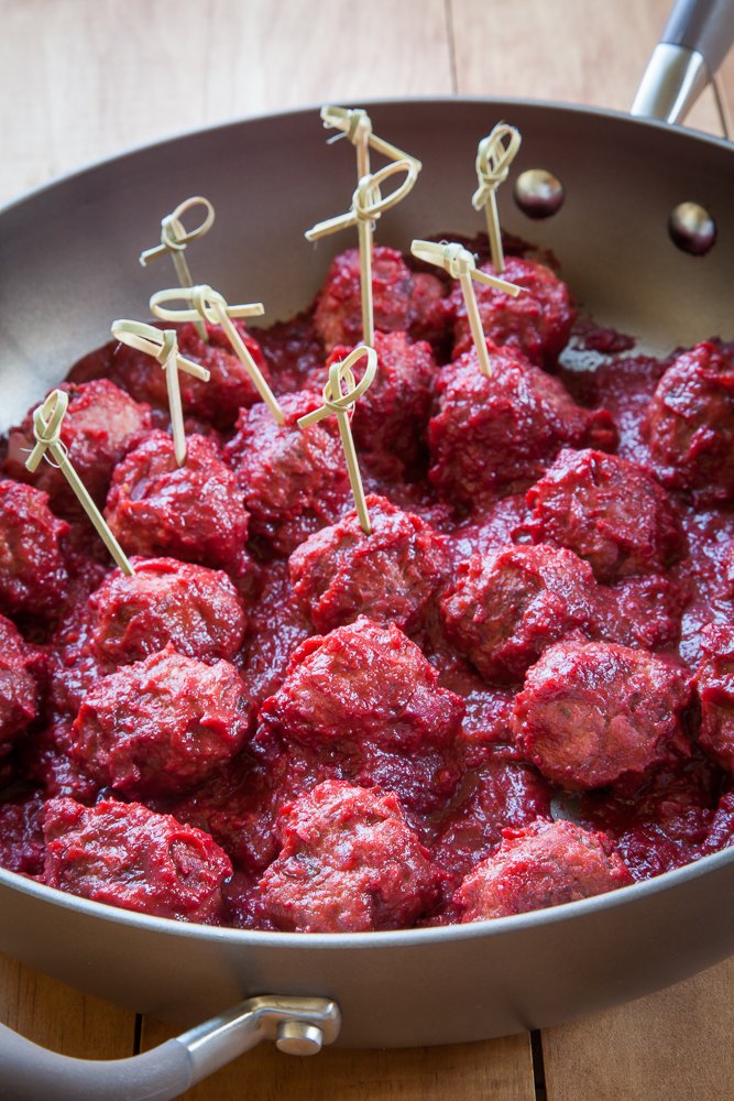 Turkey Meatballs in Cranberry BBQ Sauce