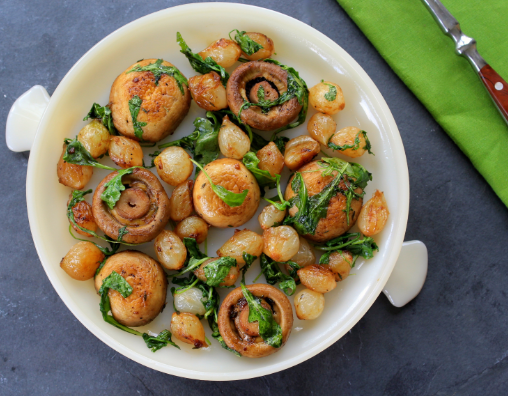 Sautéed Mushrooms and Pearl Onions