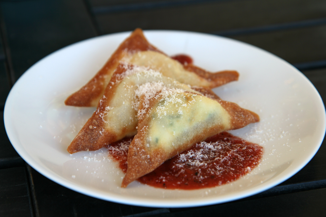 Fried Ravioli with Fire Roasted Tomato Sauce