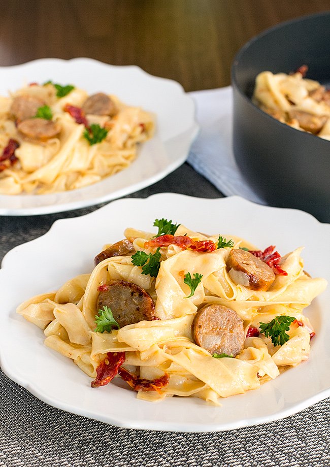 Pappardelle with Italian Sausage and Sun-Dried Tomatoes