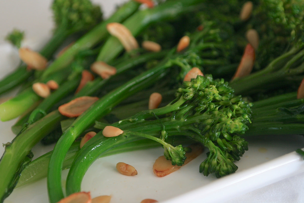 Broccolini with Pine Nuts and Golden Garlic Slivers