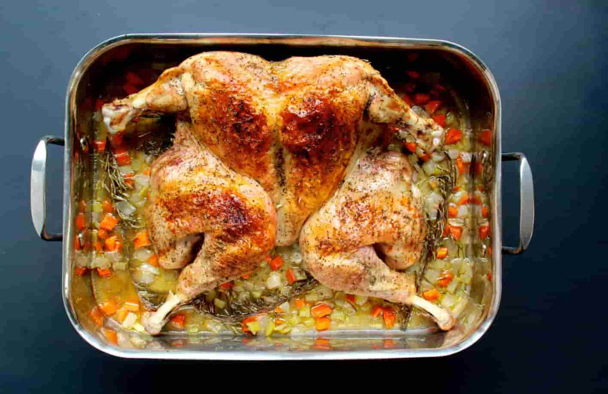 Rosemary-Thyme Spatchcock Roasted Turkey