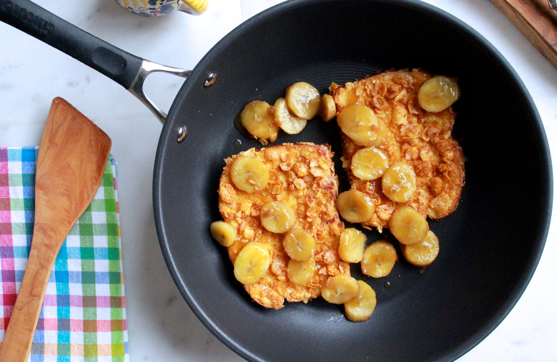 Crunchy French Toast with Sautéed Bananas