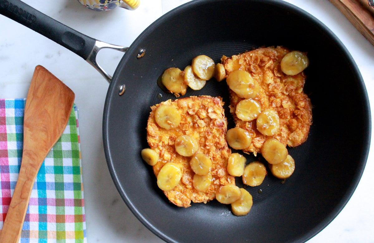Crunchy French Toast with Sautéed Bananas