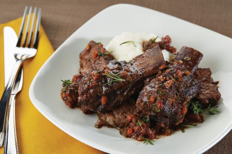 Braised Short Ribs with Chocolate and Rosemary