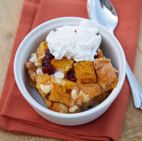 Pumpkin-White Chocolate Bread Pudding