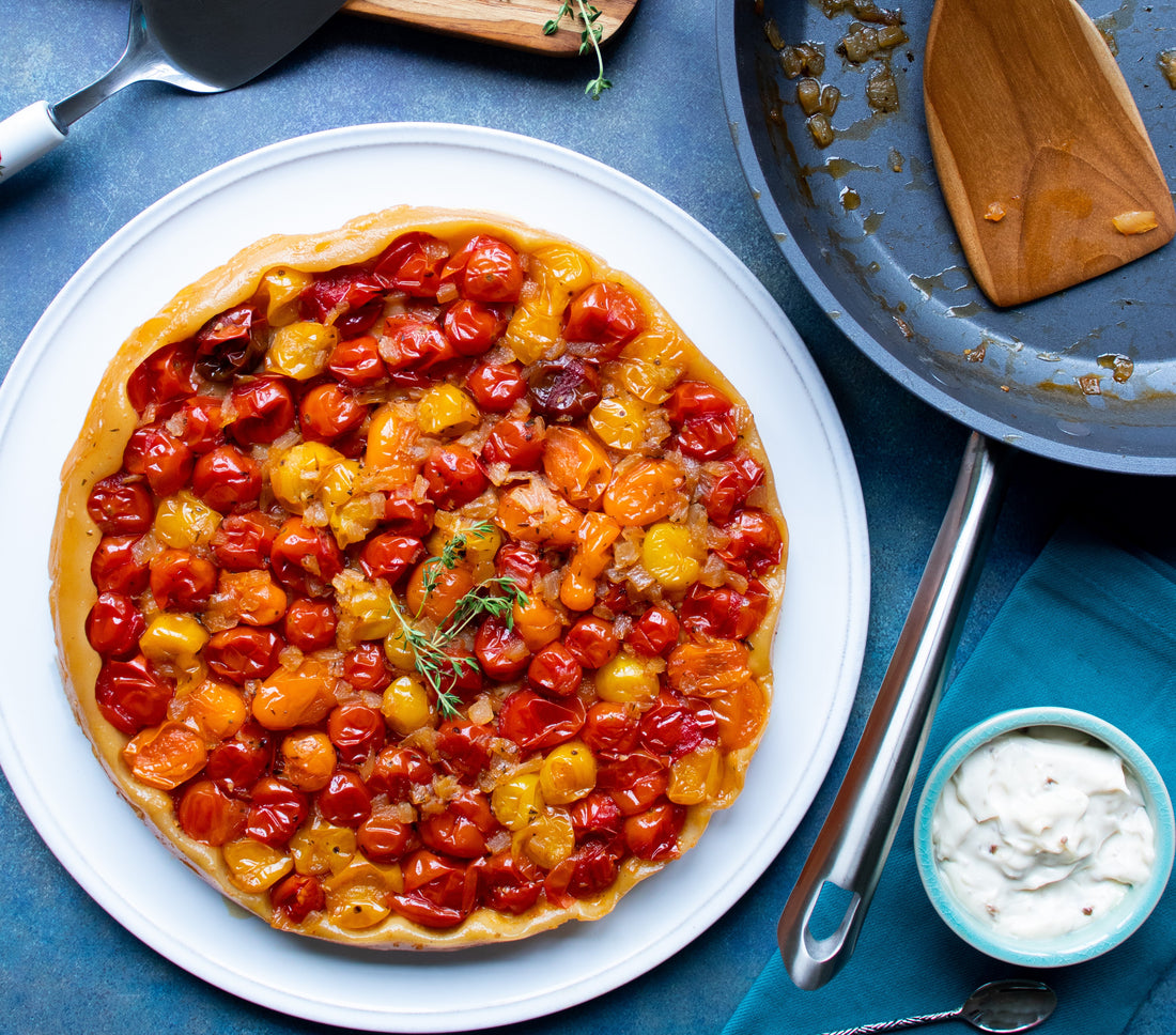 Tomato Tarte Tatin with Anchovy Mayonnaise
