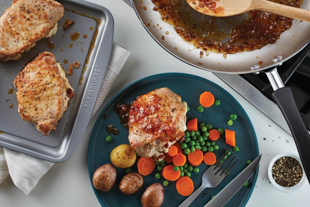 Bacon and Provolone Stuffed Pork Chops