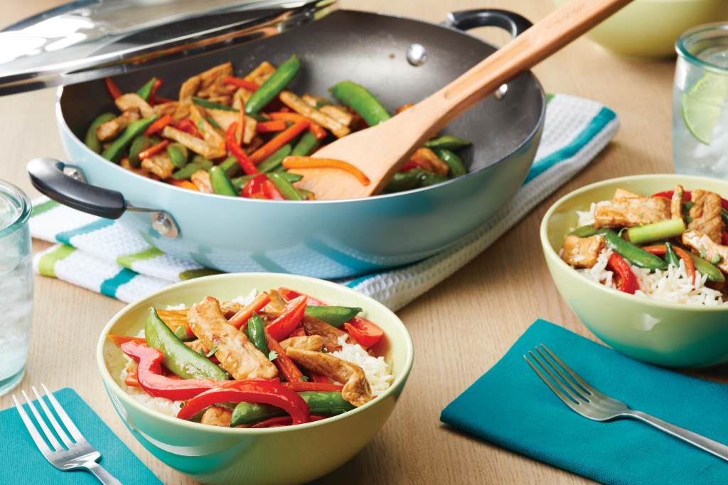 Pork Stir-Fry with Peppers, Carrots, and Sugar Snaps