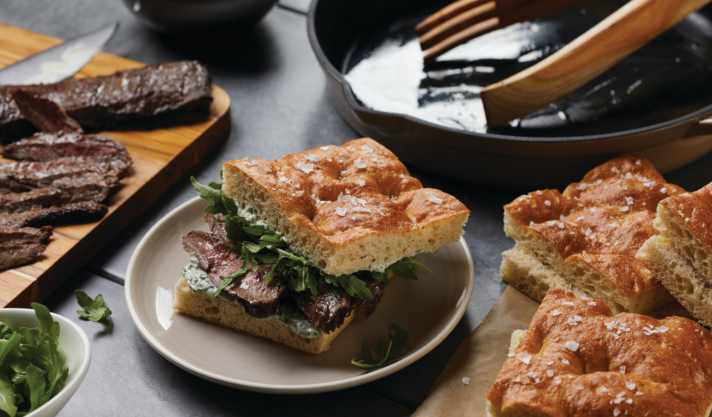 Skirt Steak Sandwiches with Arugula and Herbed Mayonnaise