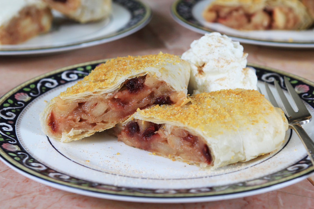 Individual Apple and Dried Cherry Strudel