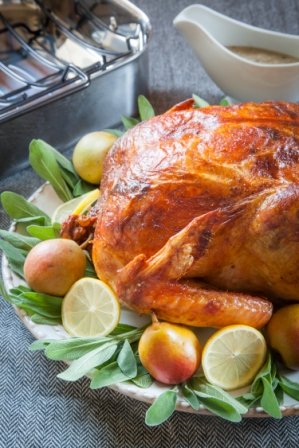 Lemon Dry Brined Turkey with Sage