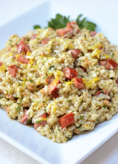 Risotto with Andouille Sausage and Clams