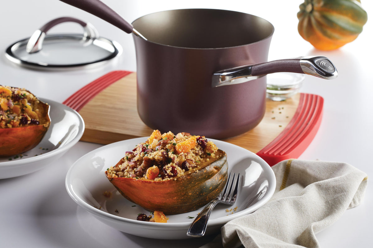 Stuffed Roasted Acorn Squash with Apricot Couscous