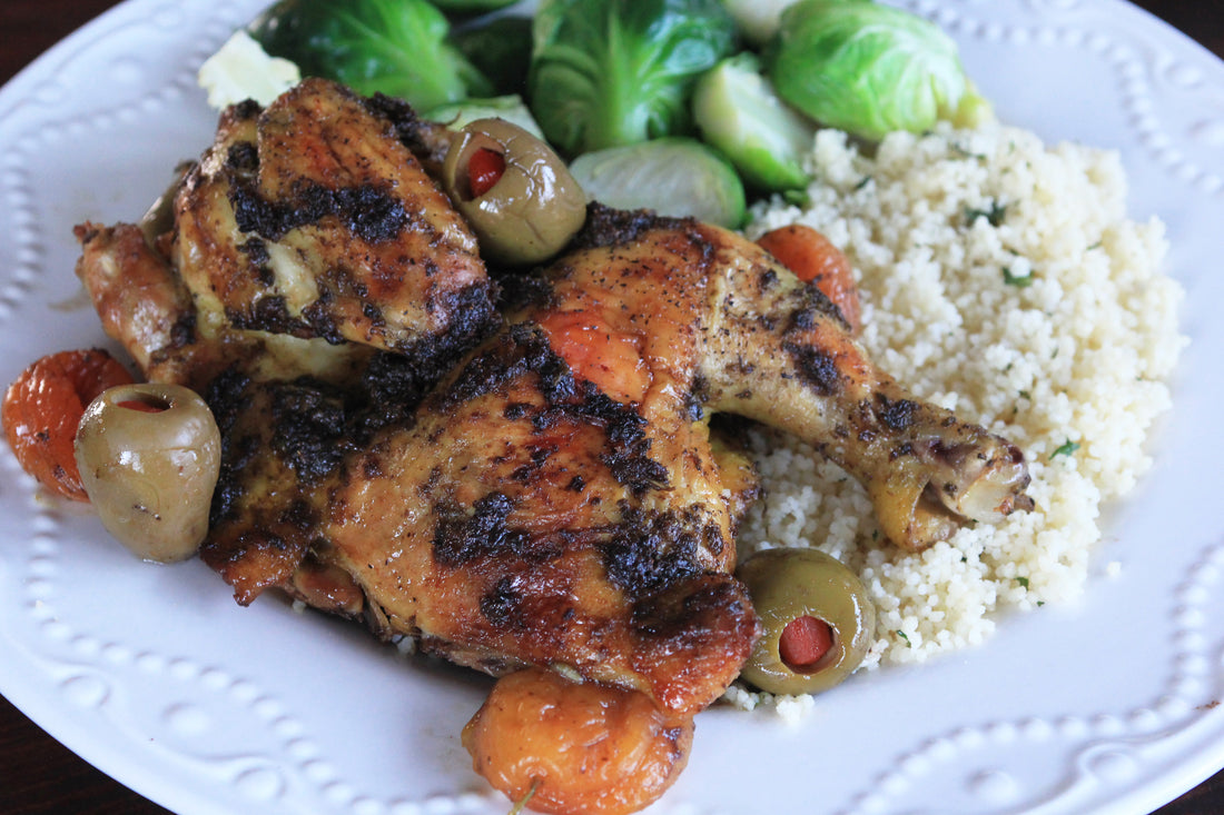 Sephardic Moroccan Cornish Hens with Olives and Apricots