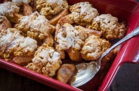 Apple Cranberry Cobbler with Pumpkin Biscuits