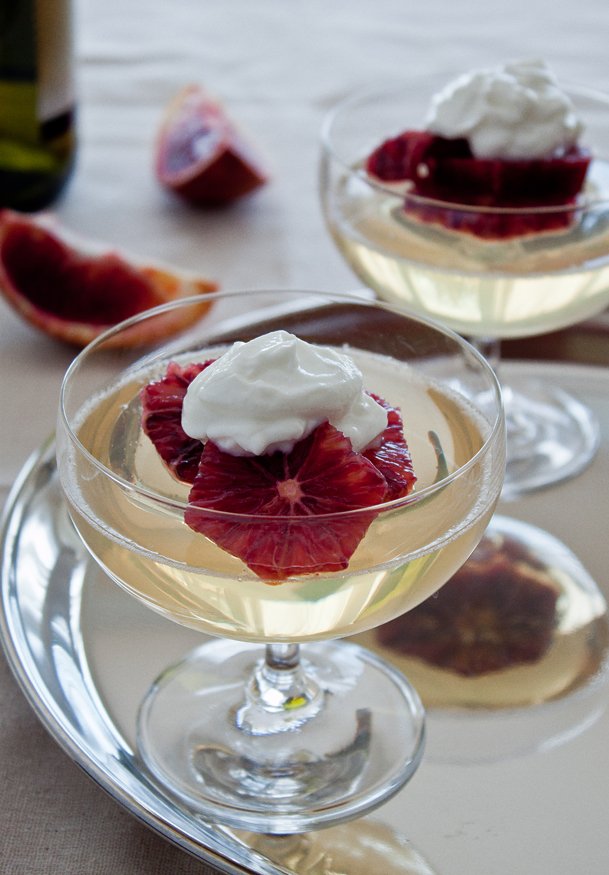 Moscato Gelée with Blood Oranges