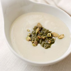 Potato Soup with Pistachio Pesto