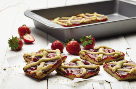 Strawberry Linzer Bar Cookies
