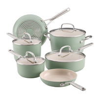 10-Piece Hard-Anodized Ceramic Induction Nonstick Cookware Set