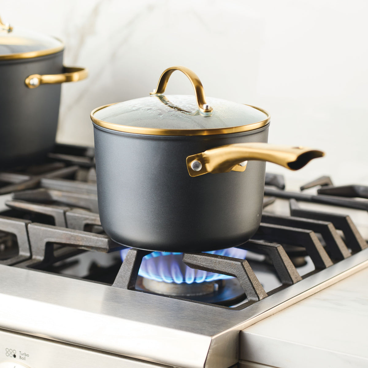 Forged Induction 3-Quart Ceramic Nonstick Saucepan with Lid