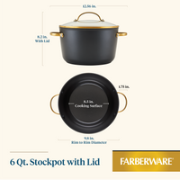 Forged Induction 6-Quart Ceramic Nonstick Stockpot with Lid