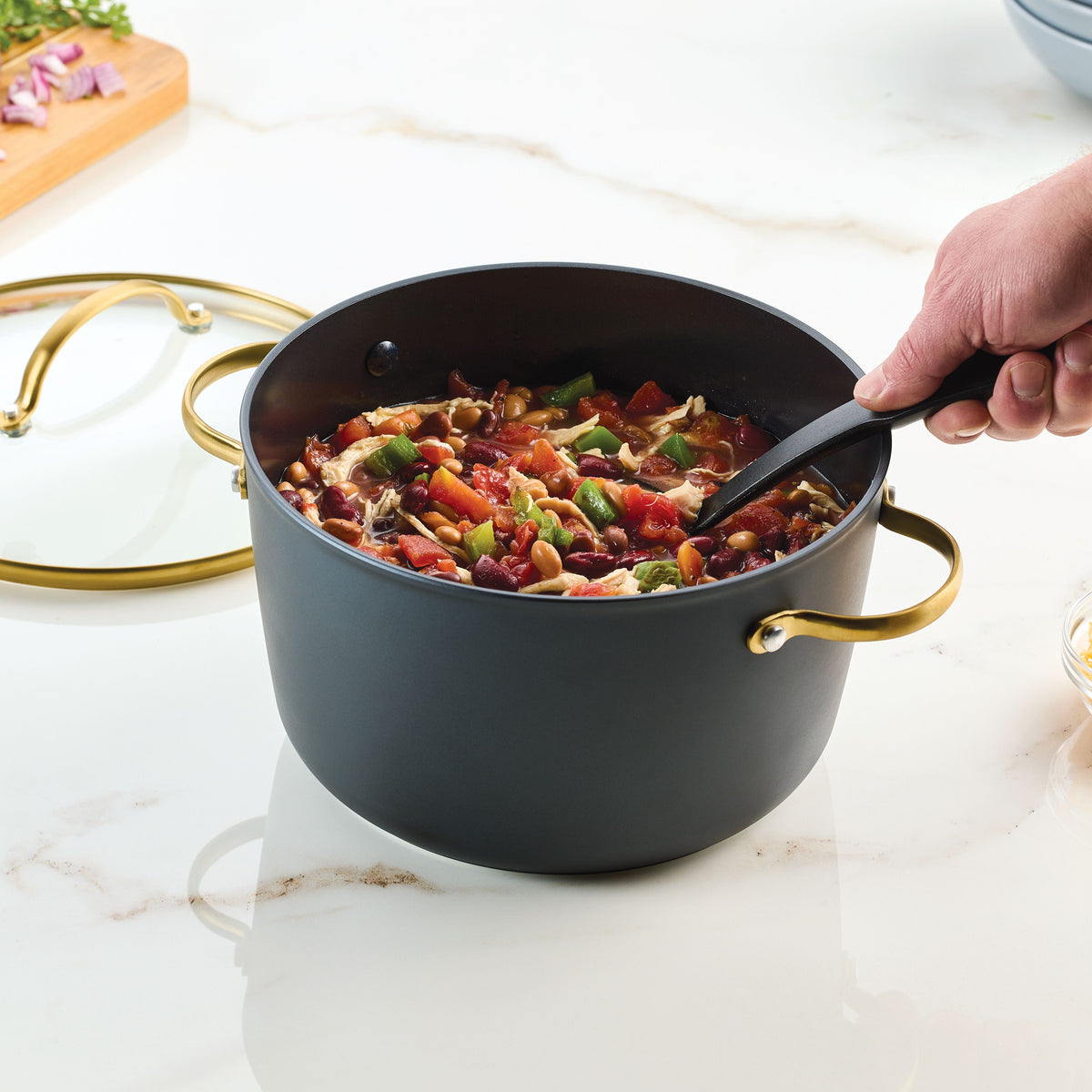 Forged Induction 6-Quart Ceramic Nonstick Stockpot with Lid