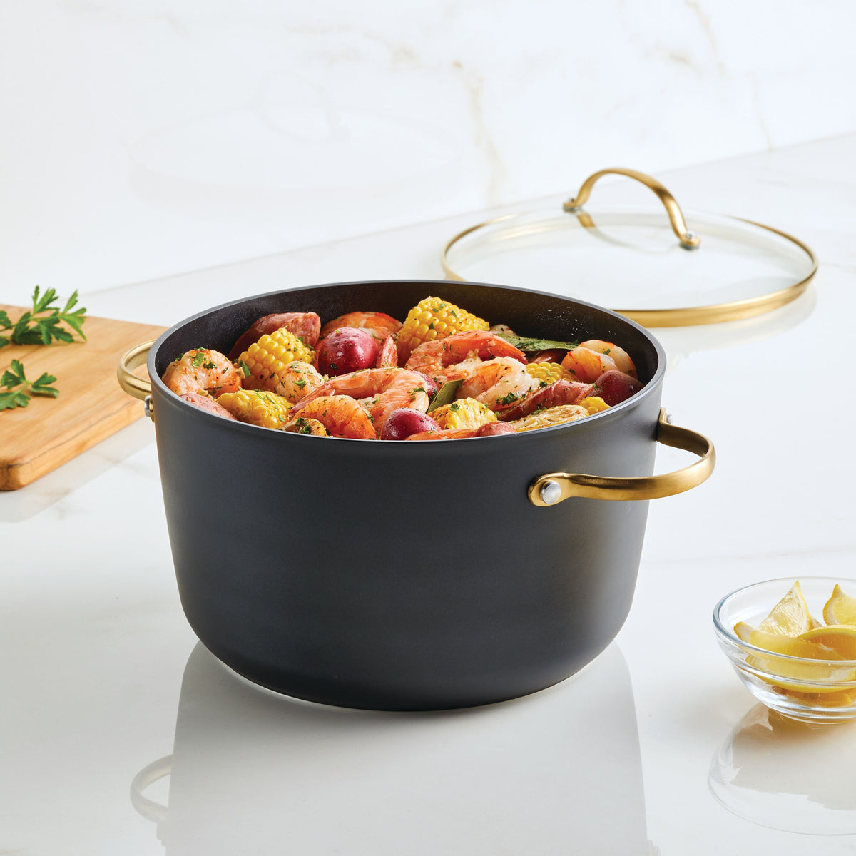 Forged Induction 6-Quart Ceramic Nonstick Stockpot with Lid