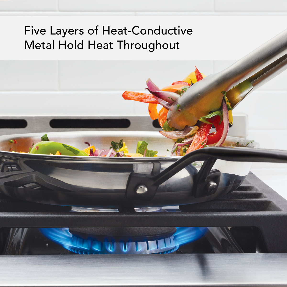 Stainless Steel 5-Ply Clad 10-Inch Frying Pan
