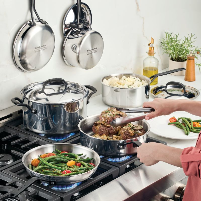 5-Ply Clad Stainless Steel 10-Piece Cookware Set