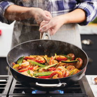 Hard-Anodized Induction Nonstick 12.25-Inch Stir Fry Pan With Helper Handle
