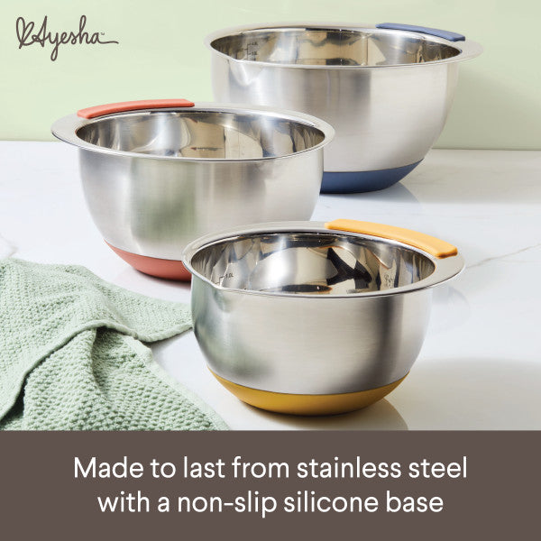 Stainless Steel 3-Piece Nesting Mixing Bowls Set