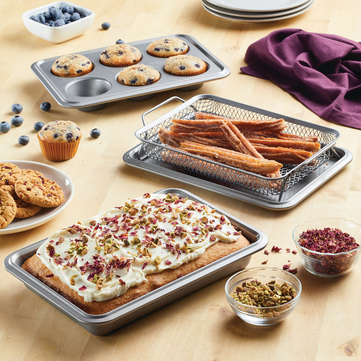 Advanced Bakeware 4-Piece Toaster Oven Nonstick Bakeware Set