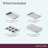 Advanced Bakeware 4-Piece Toaster Oven Nonstick Bakeware Set