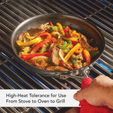 High-heat tolerance for use from stove to oven to grill